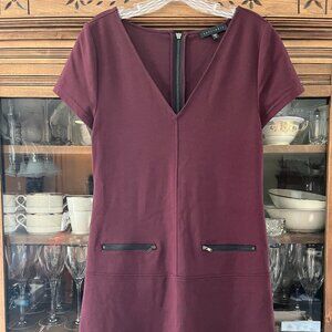 Sanctuary Burgundy Dress Size Small Black and Gold Accents